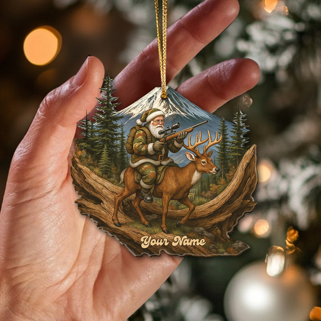 Hiking Santa, Home Decor, Christmas Ornament, Personalized Ornament