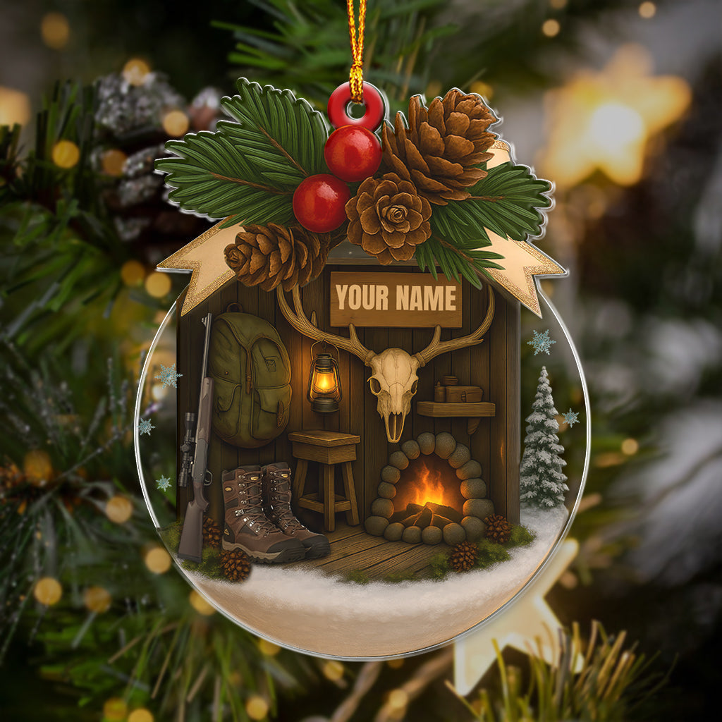 Hiking Santa House, Home Decor, Christmas Ornament, Personalized Ornament