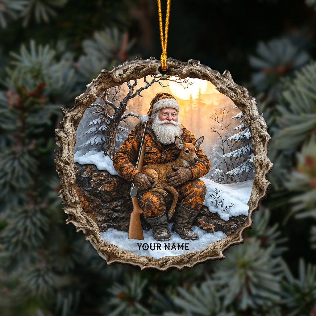 Hiking Santa, Home Decor, Christmas Ornament, Personalized Ornament