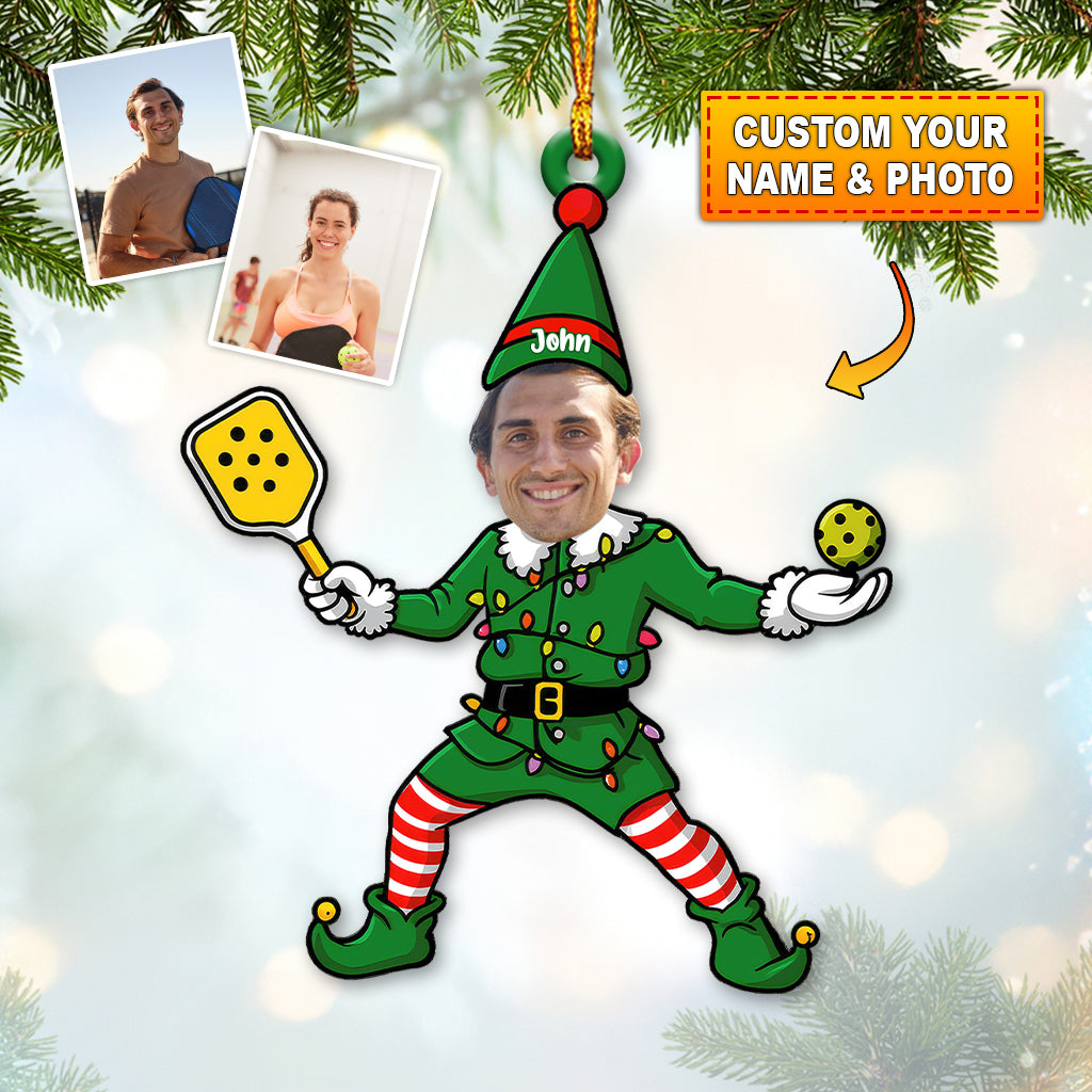 Pickleball ELF Christmas, Home Decor, Christmas Ornament, Personalized Ornament