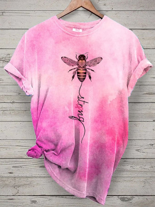 Women's Breast Cancer Awareness Printed Casual T-Shirt