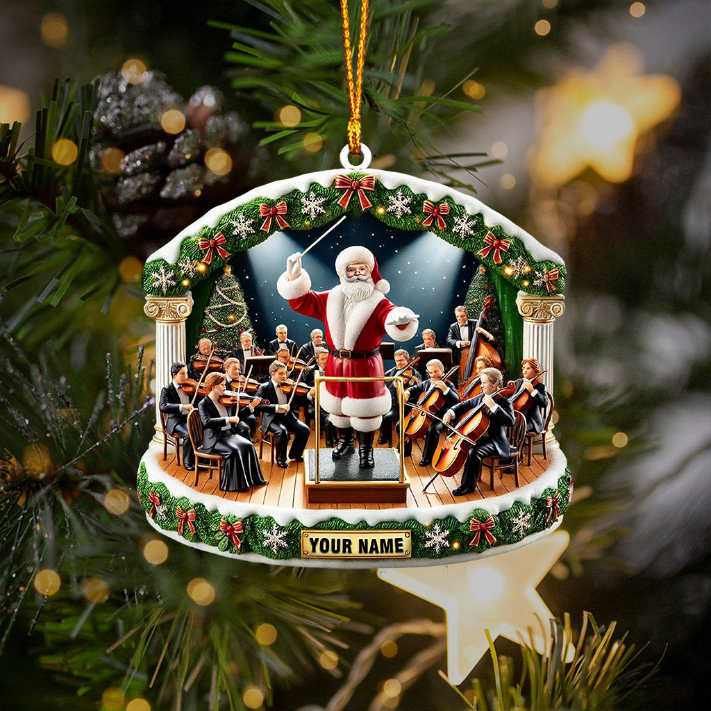 Santa Orchestra Home Decor Christmas Ornament, Personalized Ornament