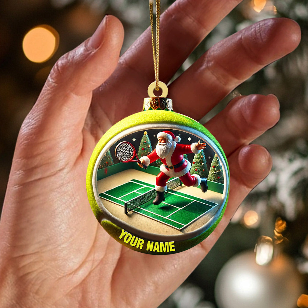 Tennis Santa Decor Christmas Ornament, Personalized Ornament