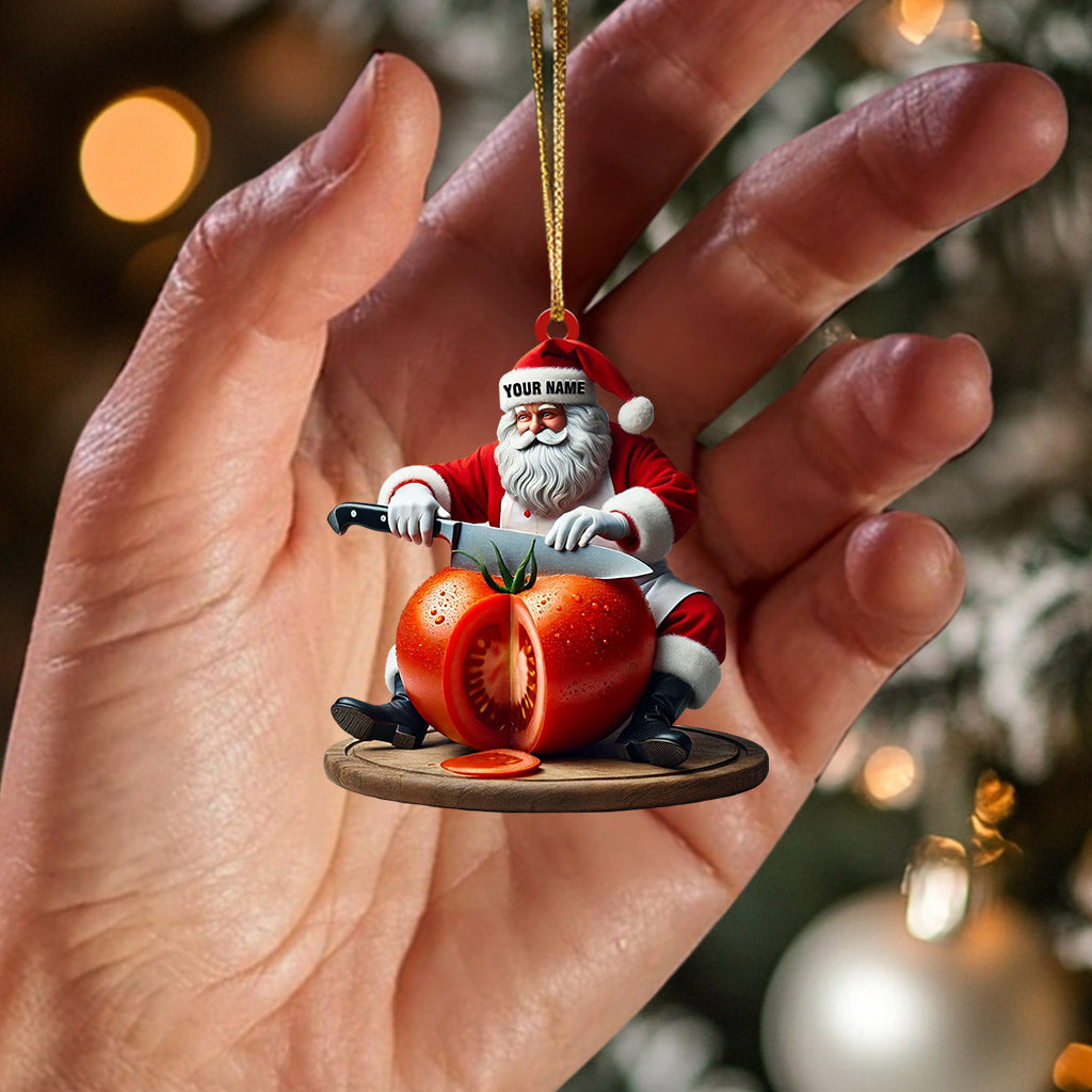 Chef Santa Home Decor Christmas Ornament, Personalized Ornament