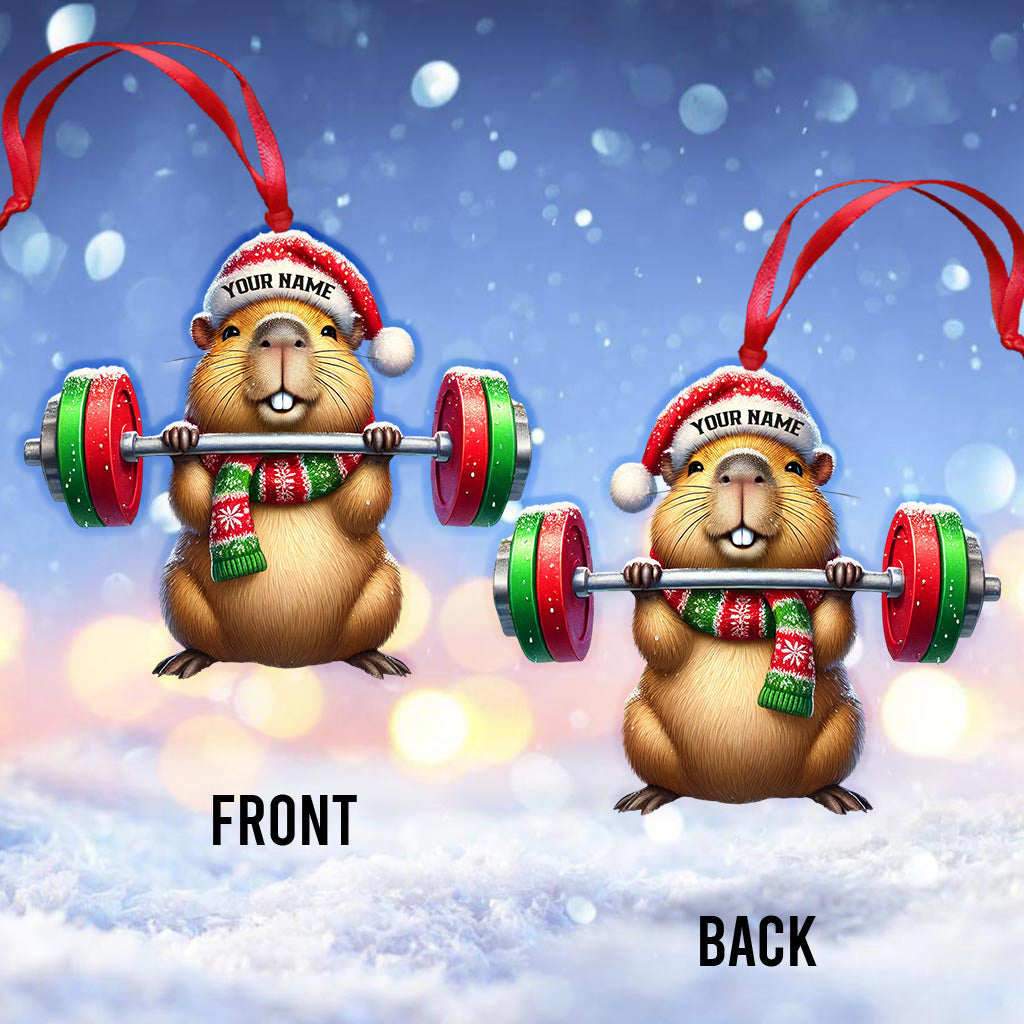 Strong Hamster Home Decor Christmas Ornament, Personalized Ornament