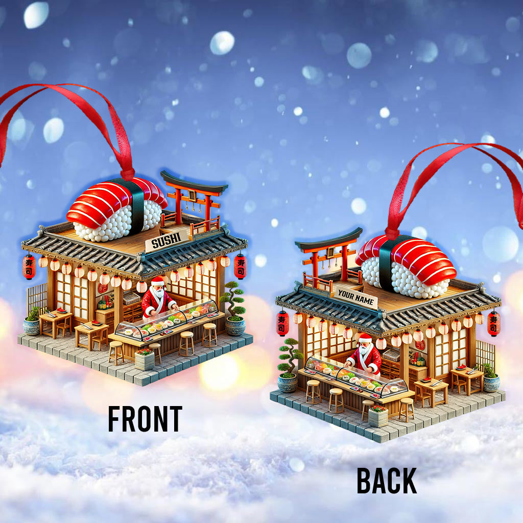 Sushi Shop Home Decor Christmas Ornament, Personalized Ornament