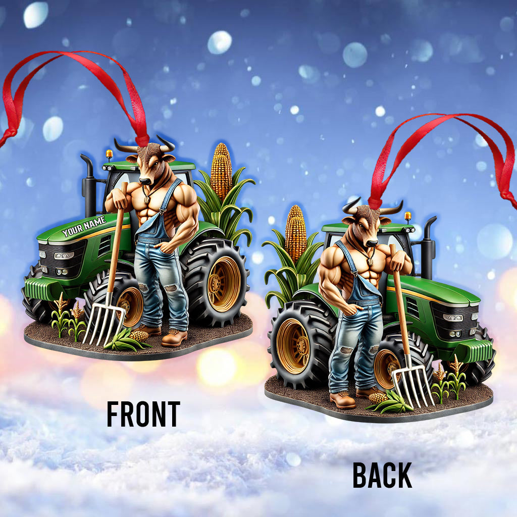 Farmer Decor Christmas Ornament, Personalized Ornament