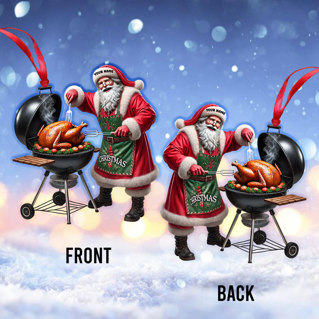 Merry Christmas Santa BBQ Home Decor Christmas Ornament, Personalized Ornament