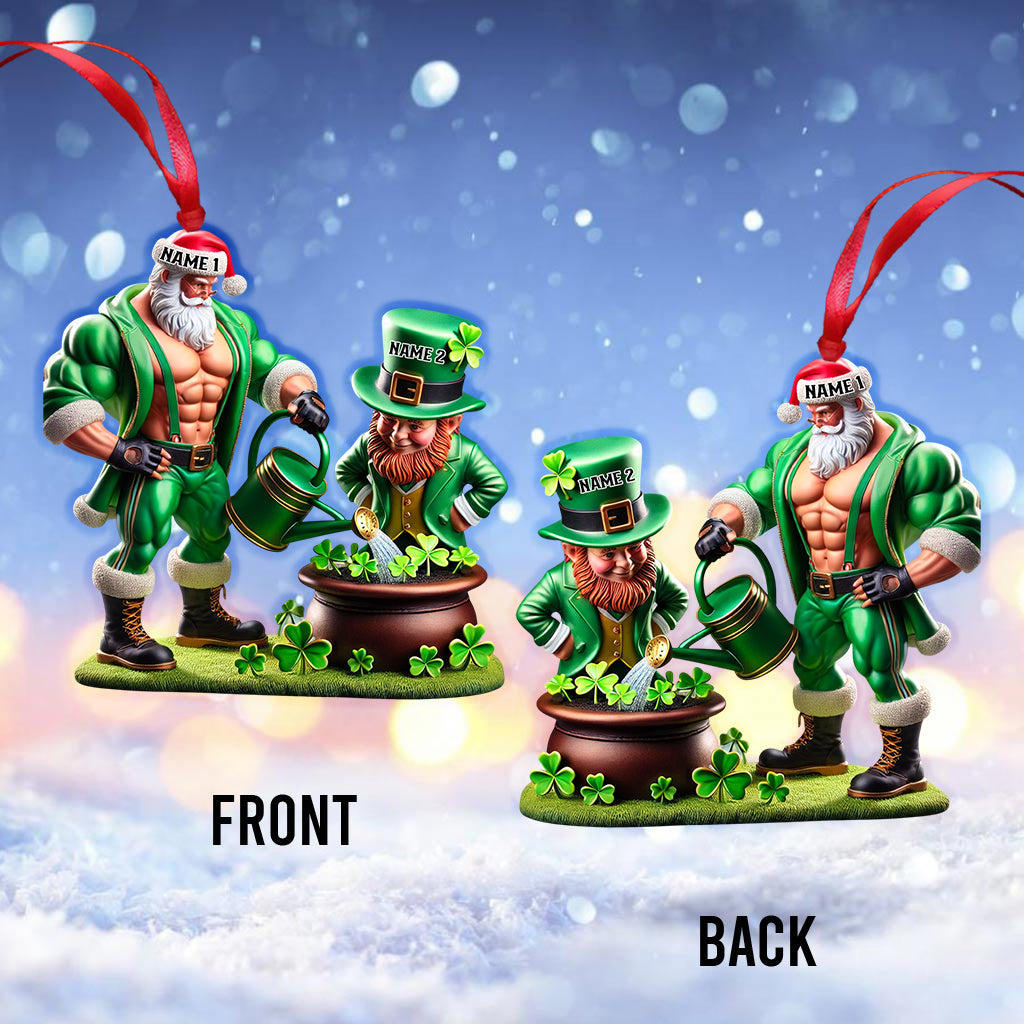 Lucky Leprechaun In Green Leotards Home Decor Christmas Ornament, Personalized Ornament