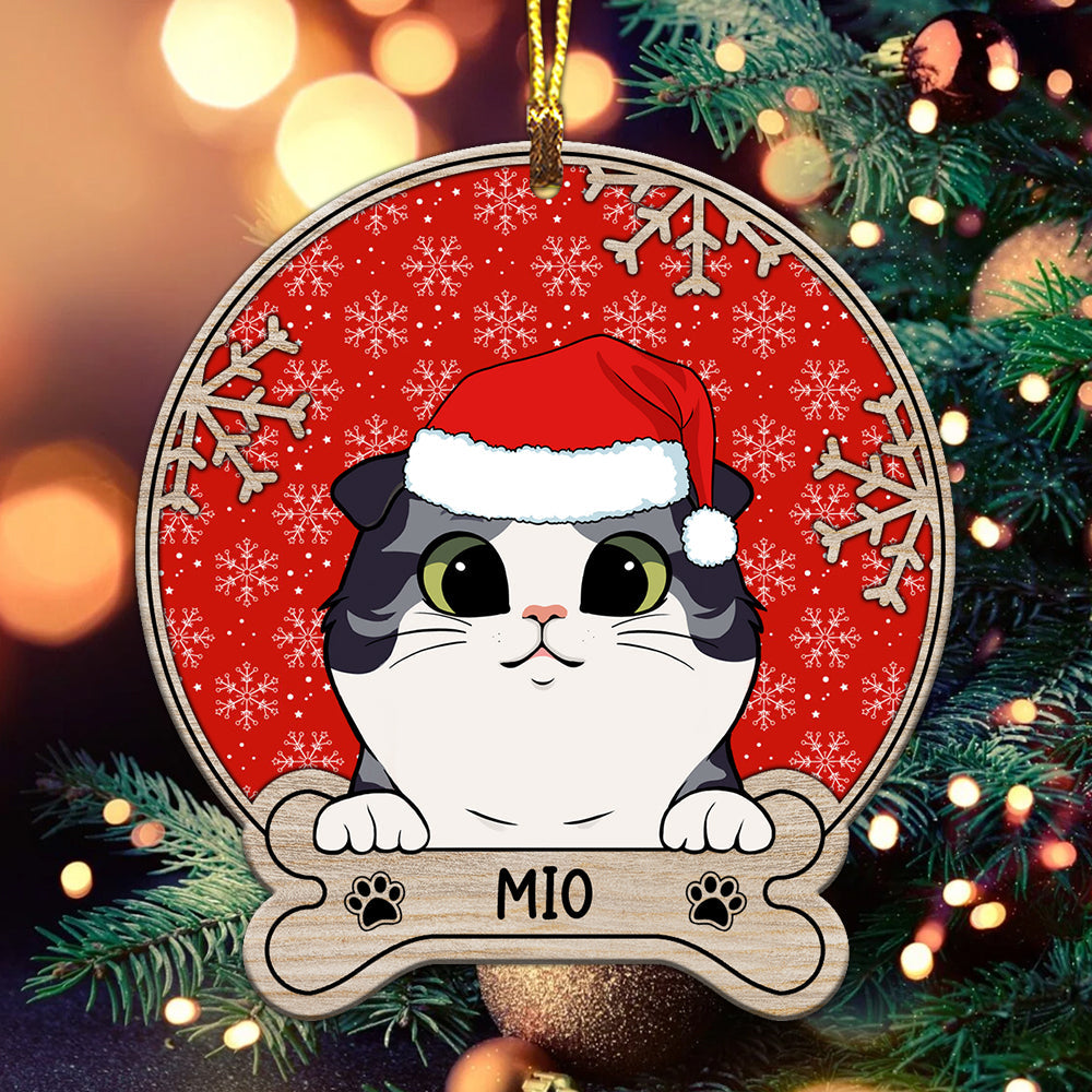 Cute Dog Cat - Custom Pet And Name, Personalized Acrylic Ornament - Gift For Pet Lover