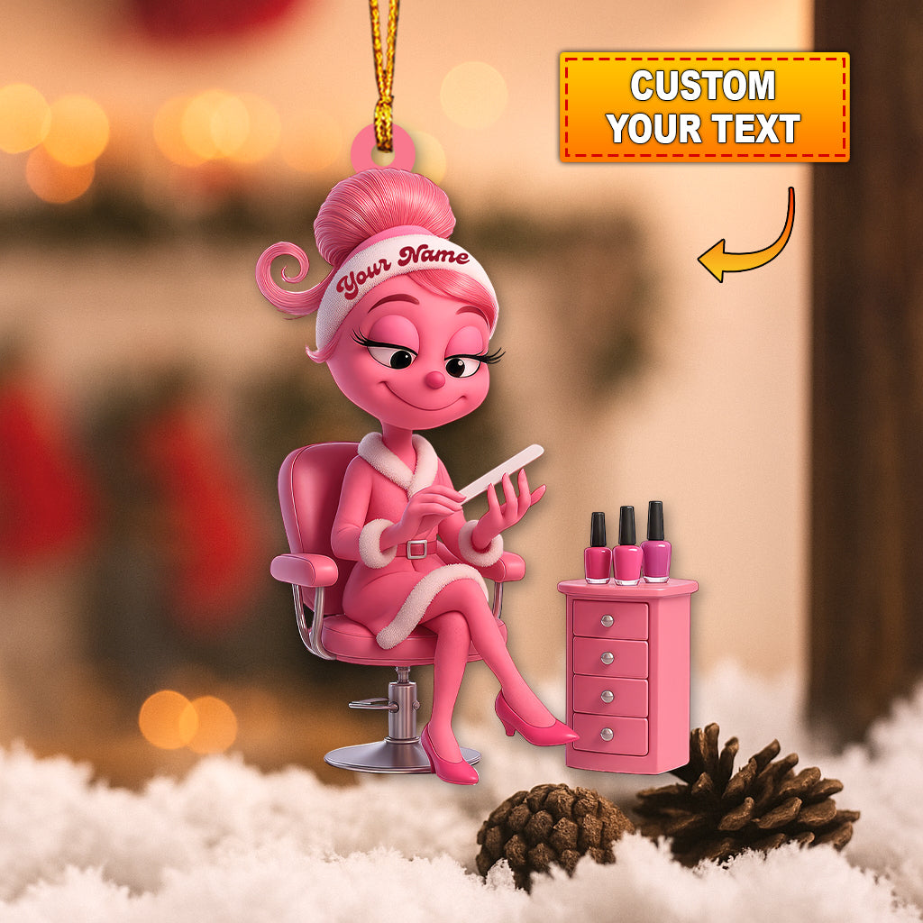 Nails Slay ELF, Home Decor, Christmas Ornament, Personalized Ornament