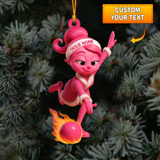Bowling ELF, Home Decor, Christmas Ornament, Personalized Ornament