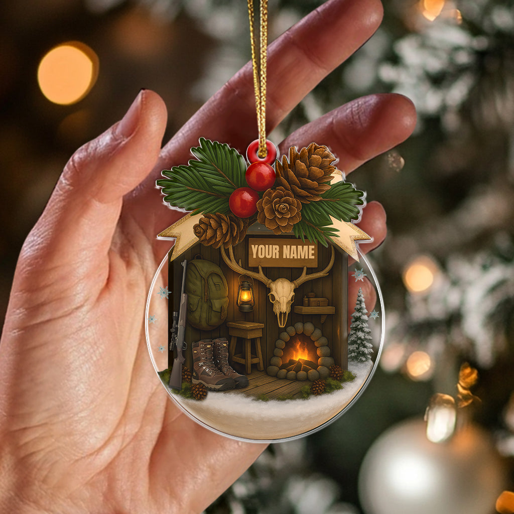 Hiking Santa House, Home Decor, Christmas Ornament, Personalized Ornament