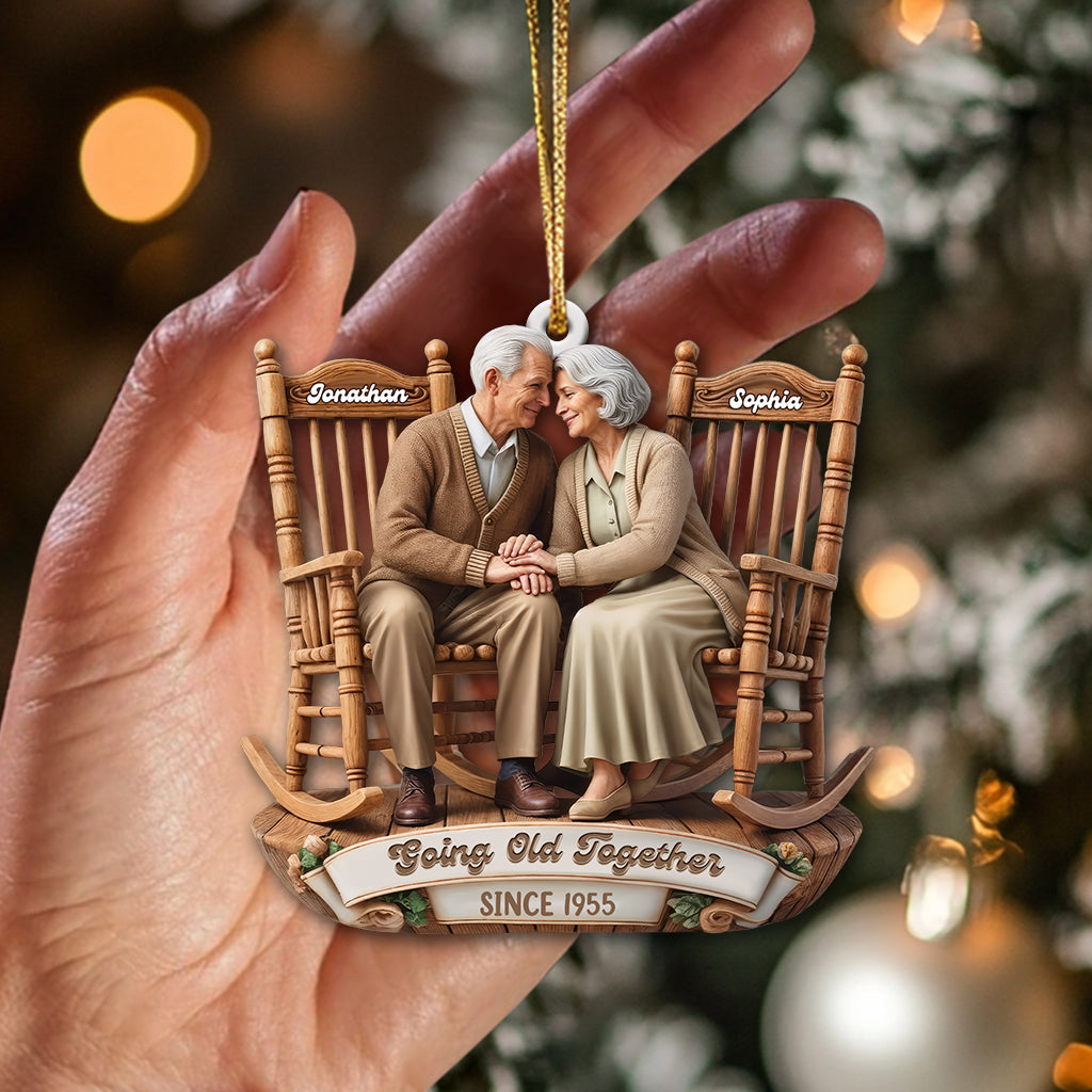 Growing Old Together Couple, Home Decor, Christmas Ornament, Personalized Ornament