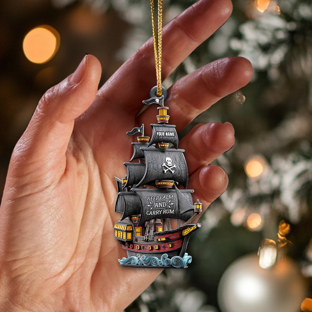 Keep Calm And Carry Rum, Home Decor, Christmas Ornament, Personalized Ornament