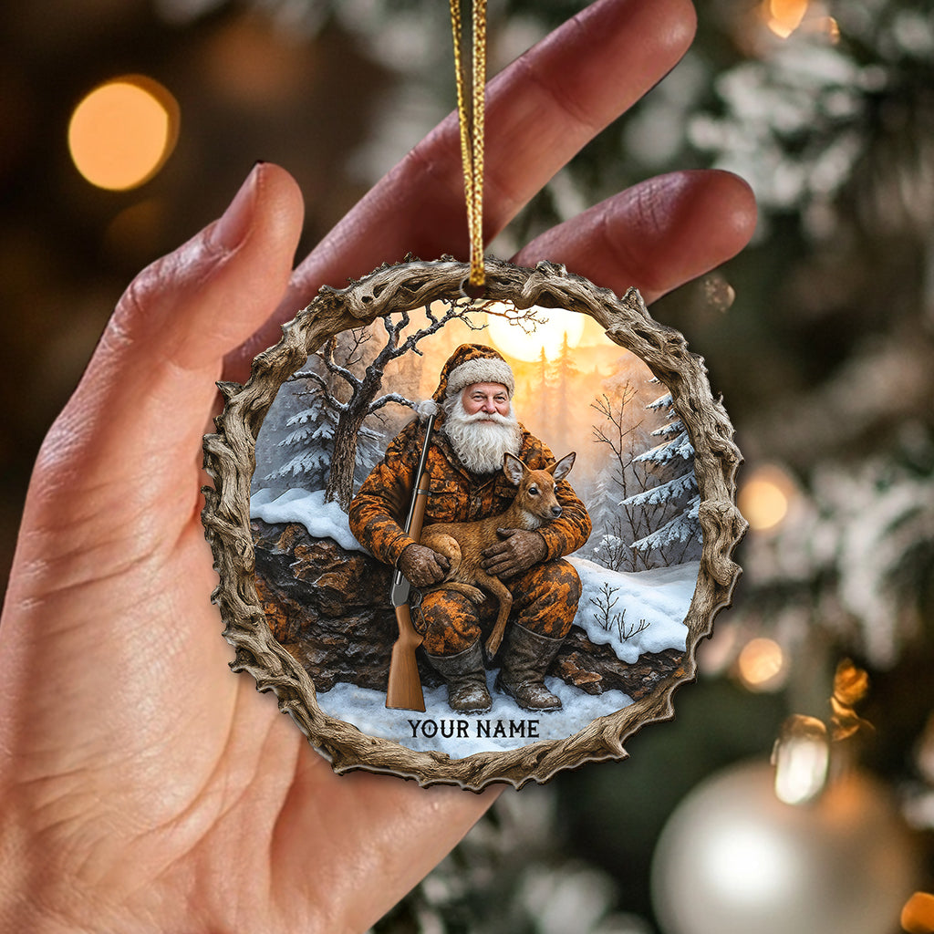 Hiking Santa, Home Decor, Christmas Ornament, Personalized Ornament