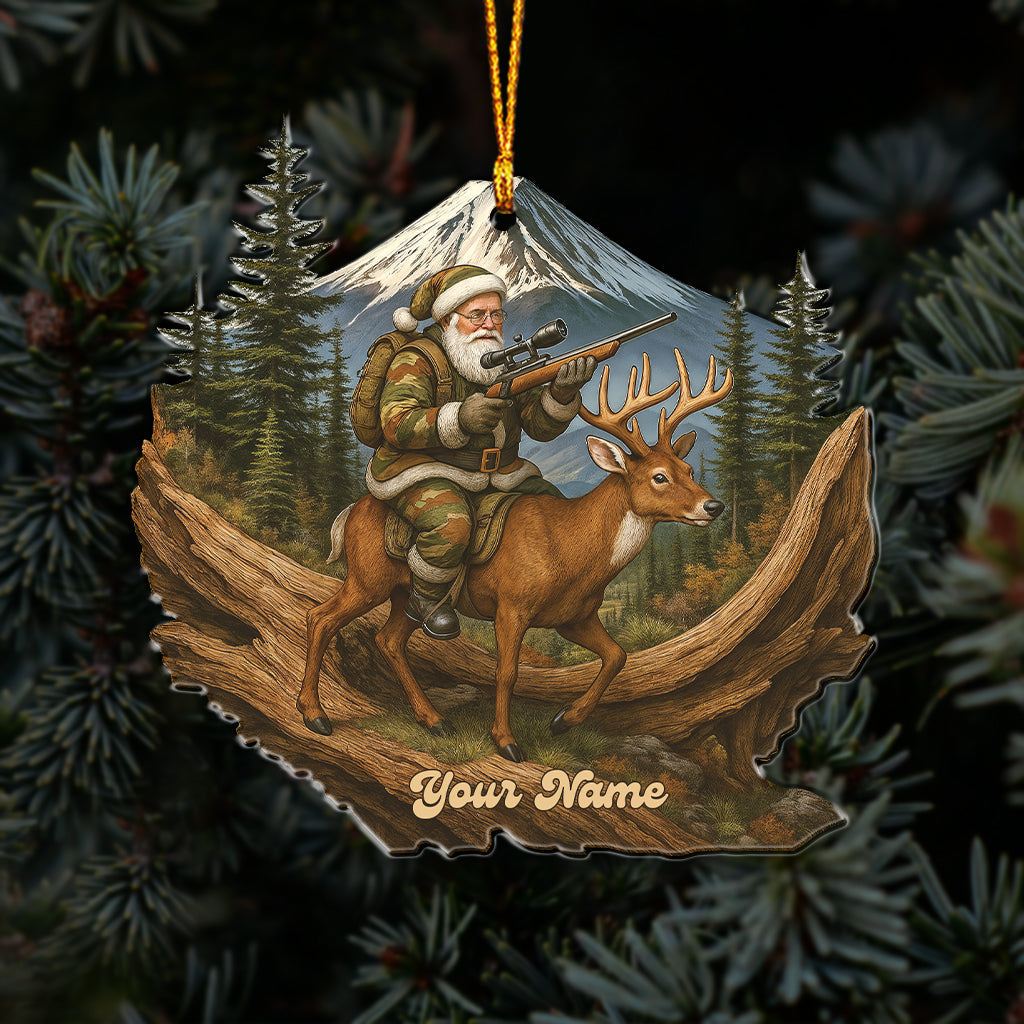Hiking Santa, Home Decor, Christmas Ornament, Personalized Ornament
