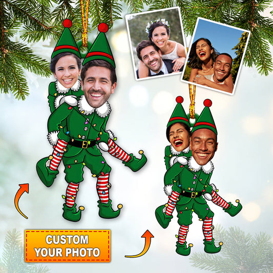 ELF Couple Christmas, Home Decor, Christmas Ornament, Personalized Ornament