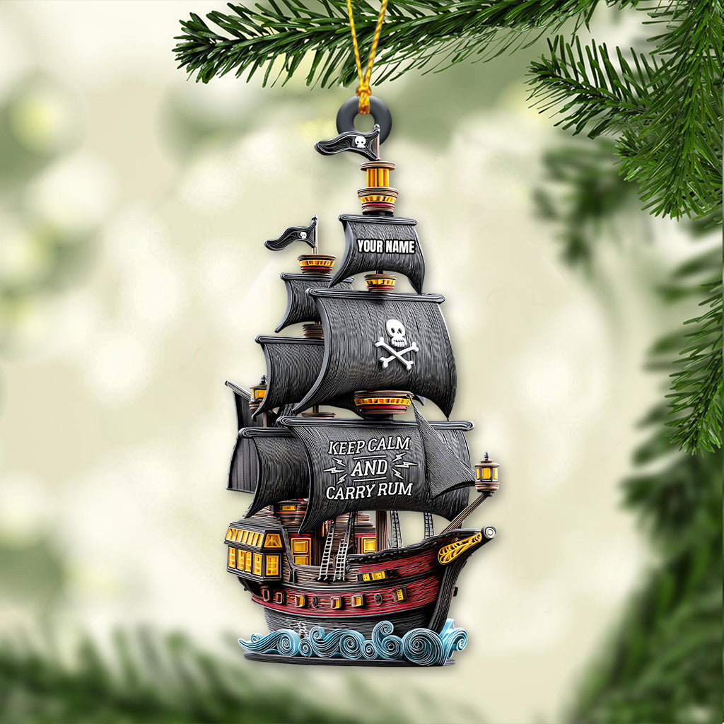 Keep Calm And Carry Rum, Home Decor, Christmas Ornament, Personalized Ornament