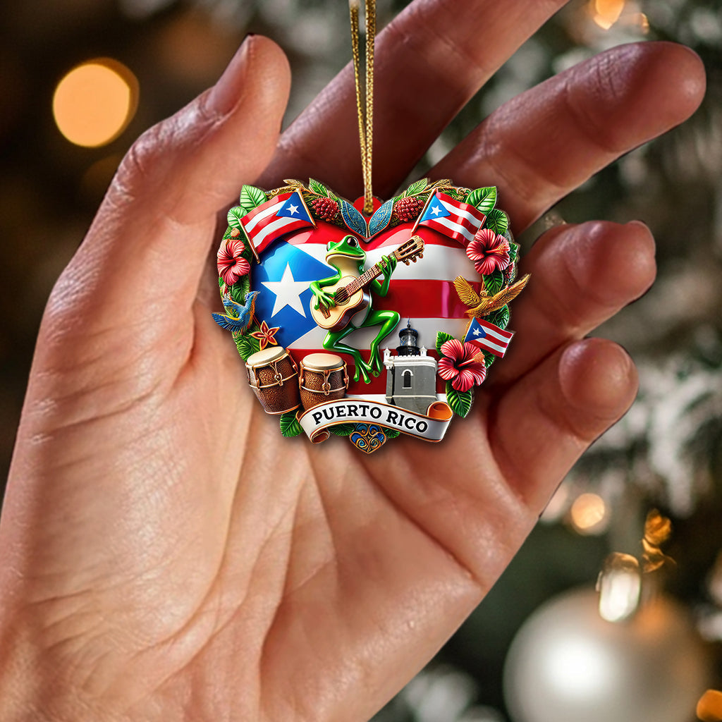 Custom Name Puerto Rico Ornament, Christmas Gift for Puerto Rico Lover