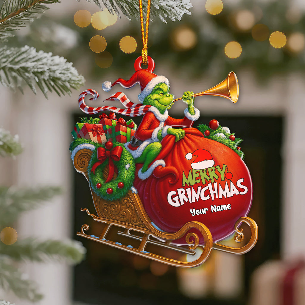Merry Grinchmas, Home Decor, Christmas Ornament, Personalized Ornament