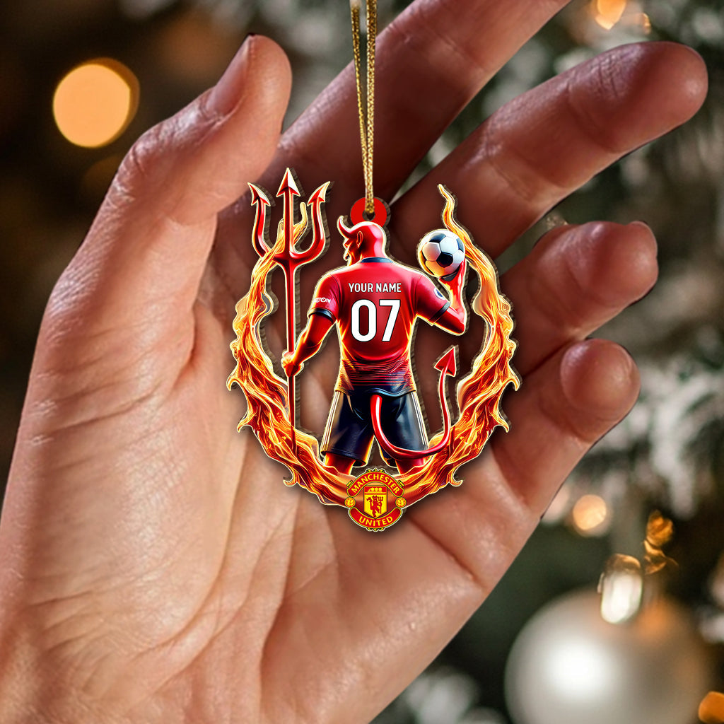 Custom Name Manchester United Ornament, Christmas Gift for Football Lover