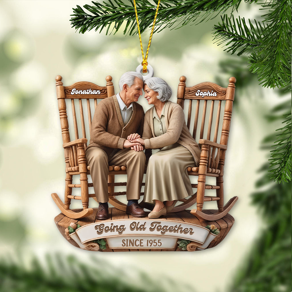 Growing Old Together Couple, Home Decor, Christmas Ornament, Personalized Ornament