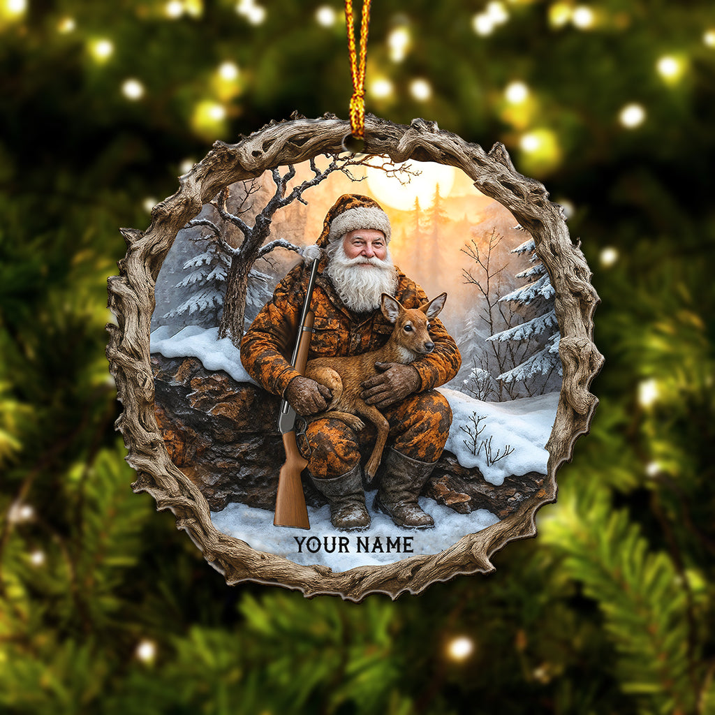 Hiking Santa, Home Decor, Christmas Ornament, Personalized Ornament