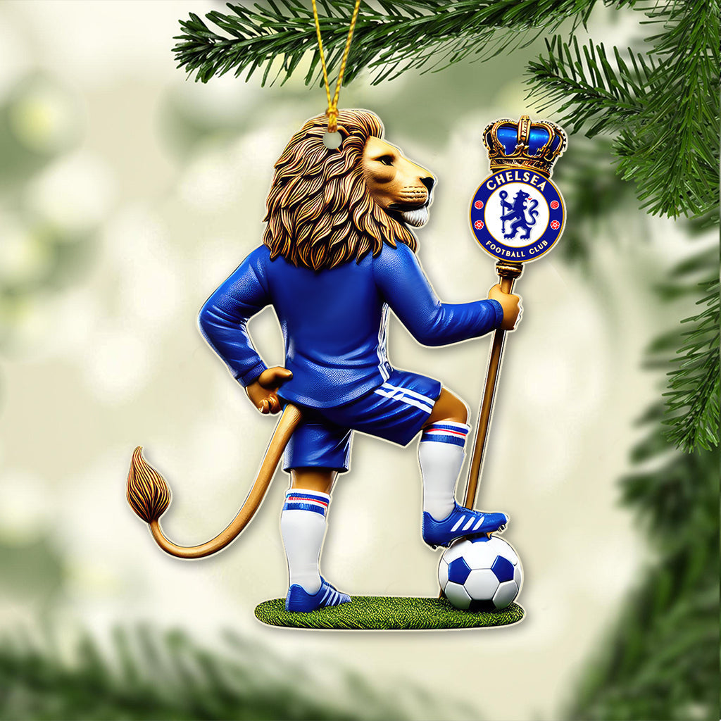 Custom Name Chelsea Ornament, Christmas Gift for Football Lover