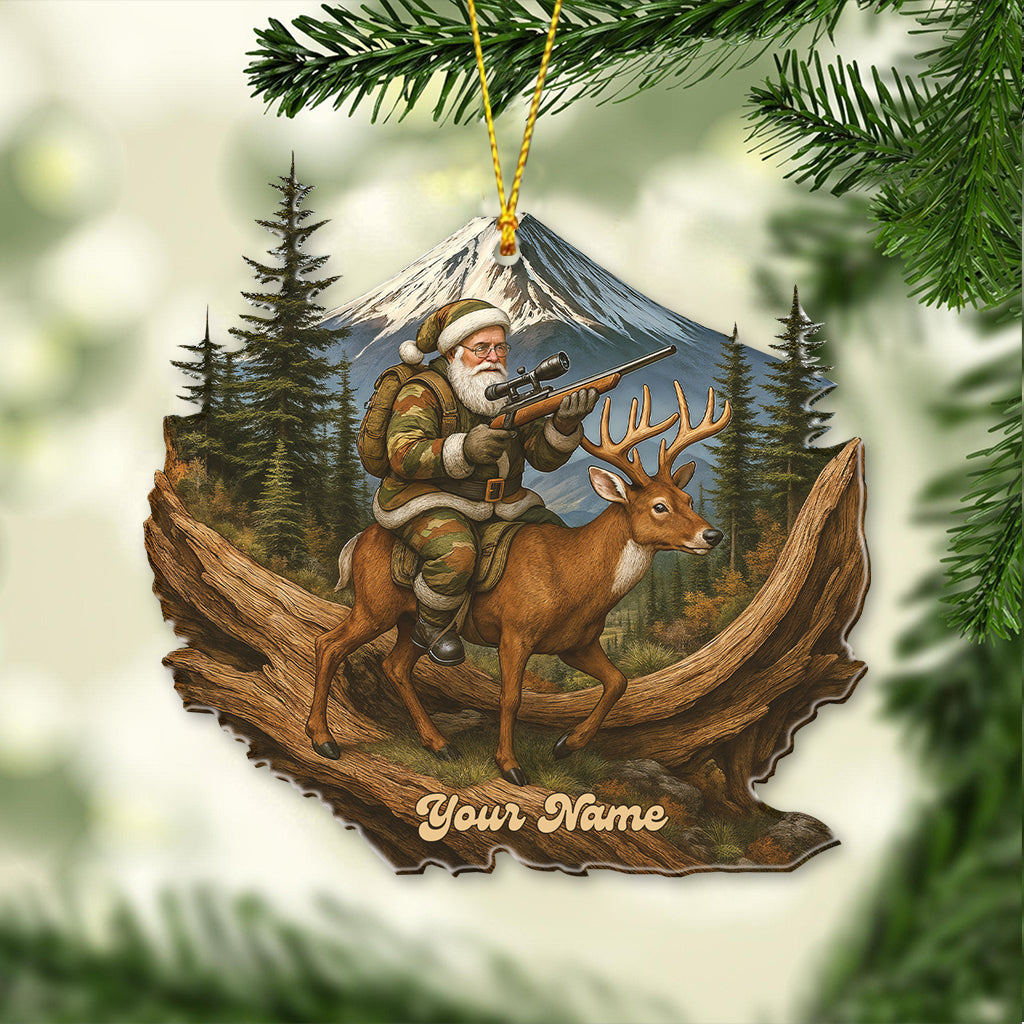 Hiking Santa, Home Decor, Christmas Ornament, Personalized Ornament
