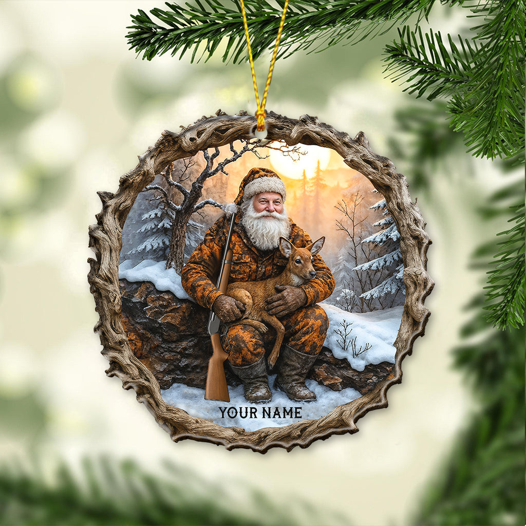 Hiking Santa, Home Decor, Christmas Ornament, Personalized Ornament