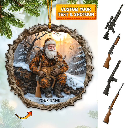 Hiking Santa, Home Decor, Christmas Ornament, Personalized Ornament