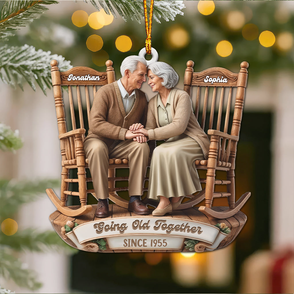 Growing Old Together Couple, Home Decor, Christmas Ornament, Personalized Ornament