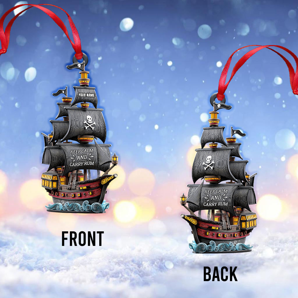 Keep Calm And Carry Rum, Home Decor, Christmas Ornament, Personalized Ornament