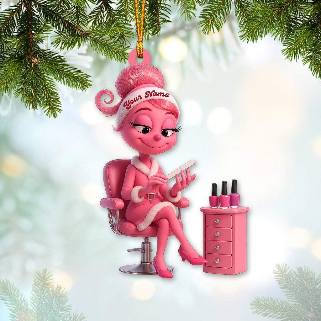 Nails Slay ELF, Home Decor, Christmas Ornament, Personalized Ornament