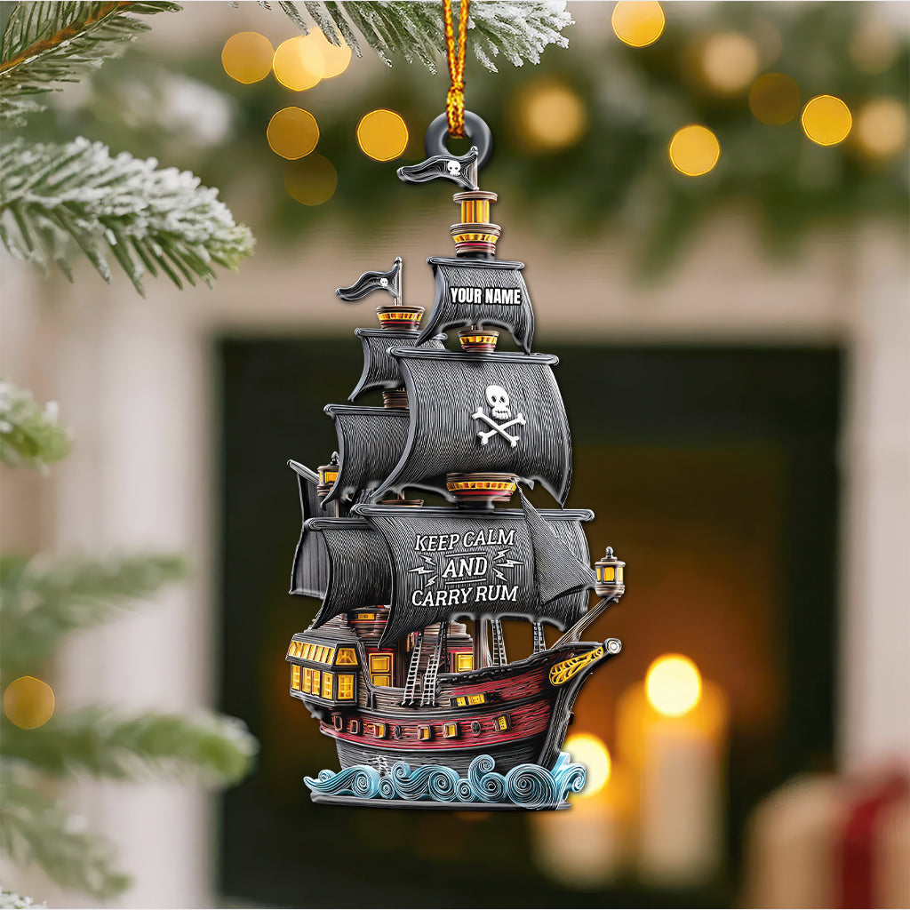 Keep Calm And Carry Rum, Home Decor, Christmas Ornament, Personalized Ornament
