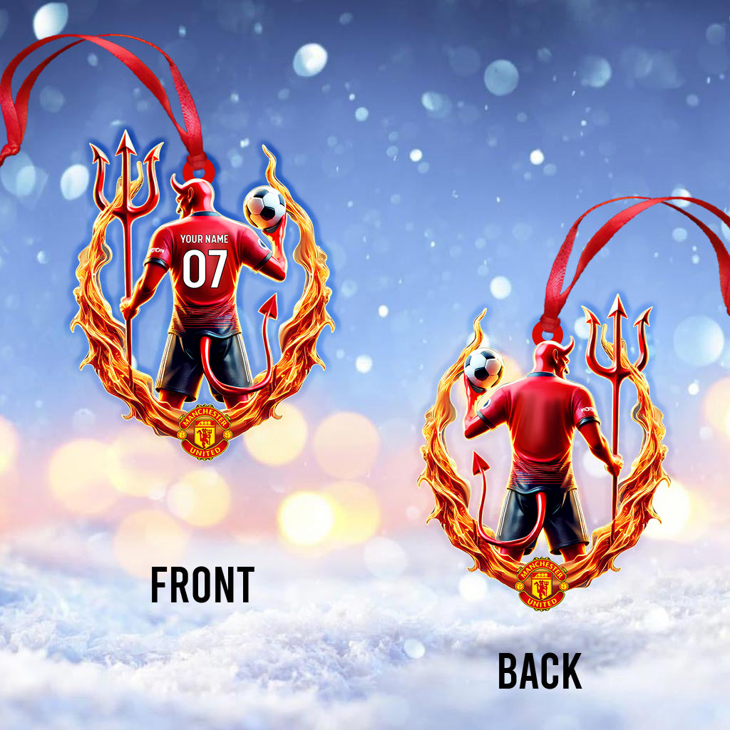Custom Name Manchester United Ornament, Christmas Gift for Football Lover