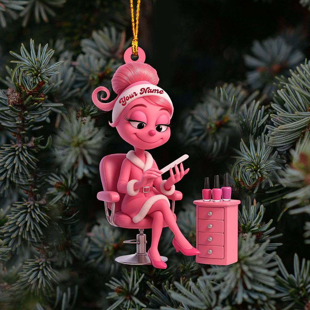 Nails Slay ELF, Home Decor, Christmas Ornament, Personalized Ornament