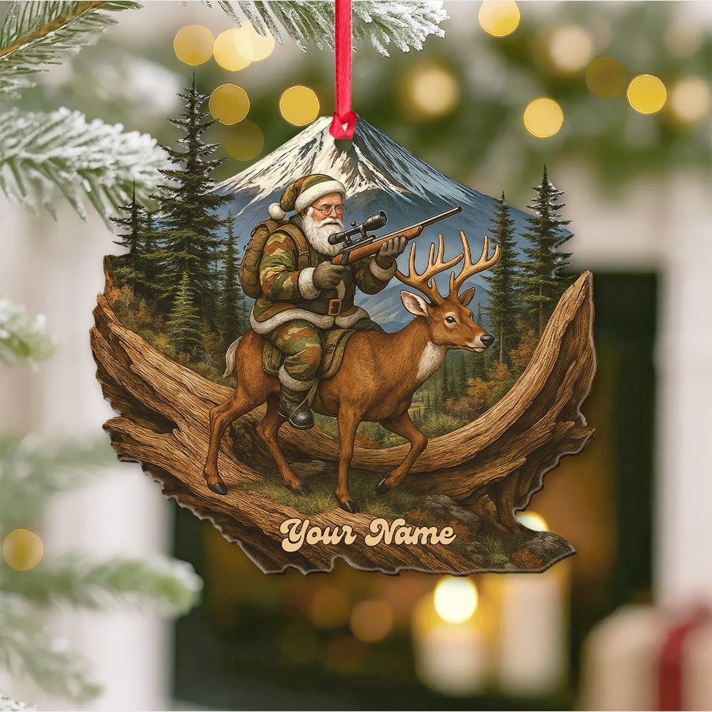 Hiking Santa, Home Decor, Christmas Ornament, Personalized Ornament