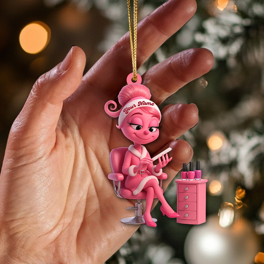 Nails Slay ELF, Home Decor, Christmas Ornament, Personalized Ornament