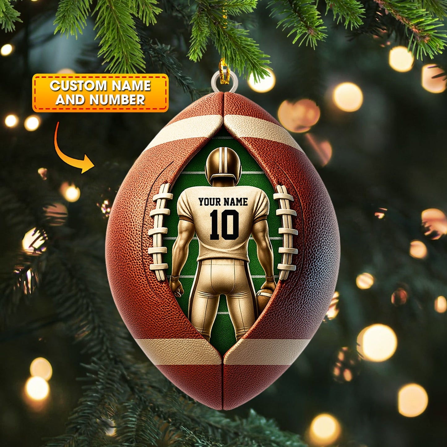 Football Christmas, Home Decor, Christmas Ornament, Personalized Ornament