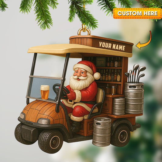 Golf Santa, Home Decor, Christmas Ornament, Personalized Ornament