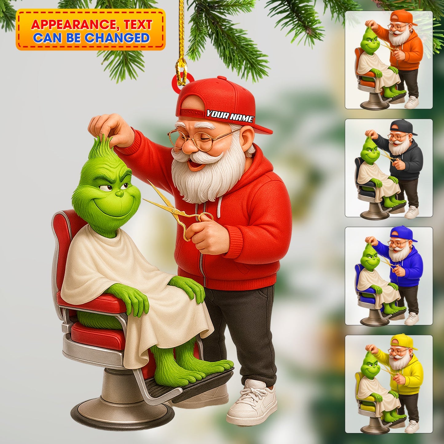 Santa Barber Christmas, Home Decor, Christmas Ornament, Personalized Ornament