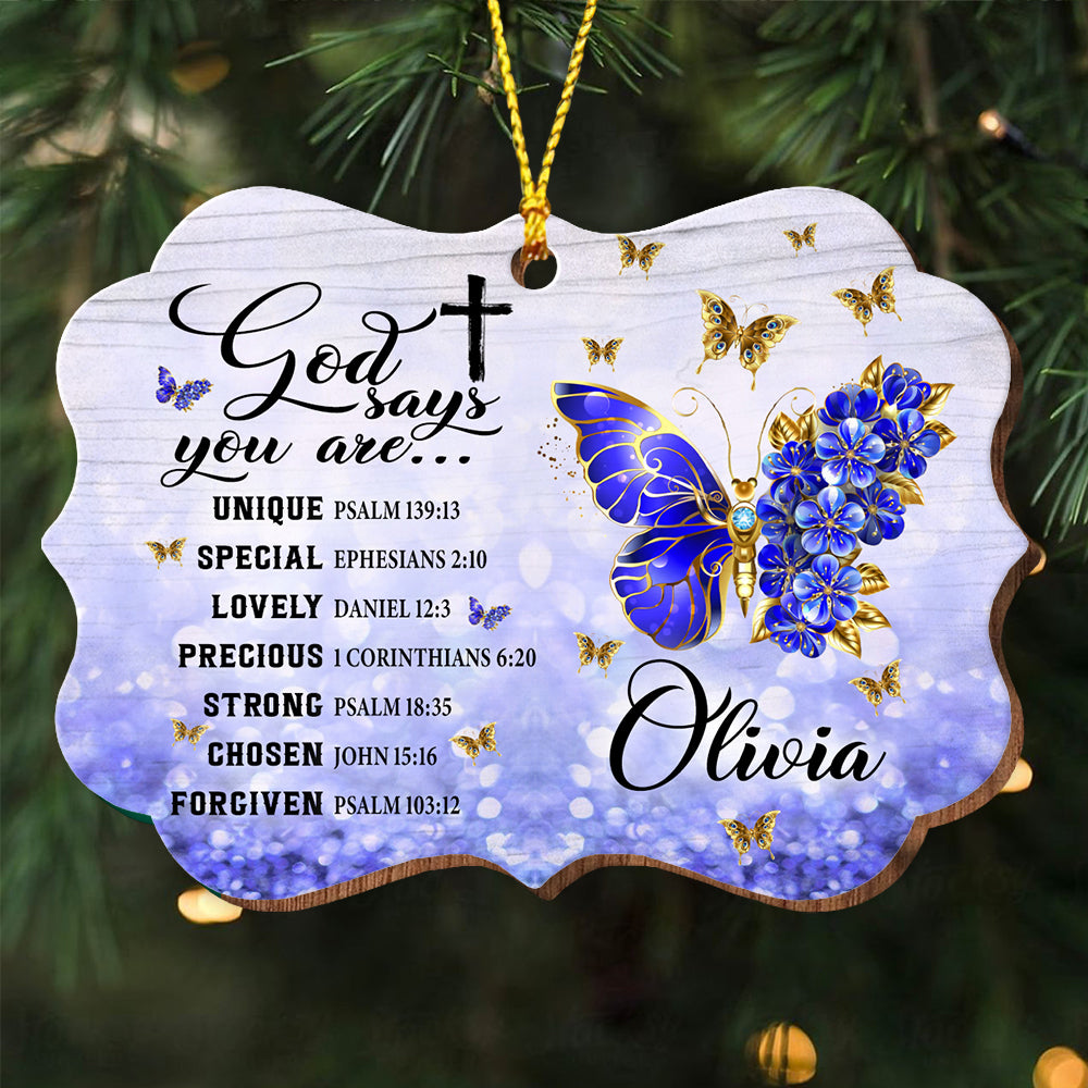 God Say You Are..., Custom Name - Personalized Custom Shaped Wooden Ornament - Memorial Gift