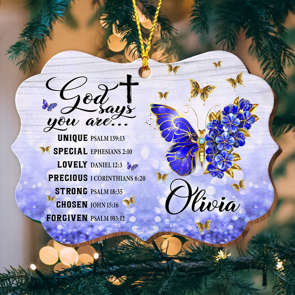 God Say You Are..., Custom Name - Personalized Custom Shaped Wooden Ornament - Memorial Gift