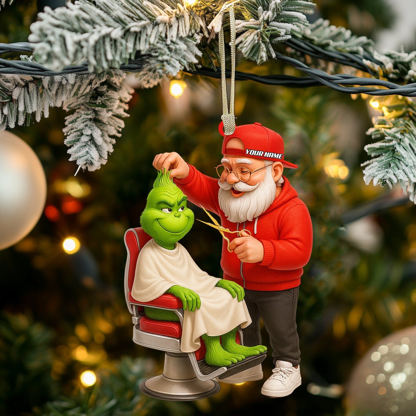 Santa Barber Christmas, Home Decor, Christmas Ornament, Personalized Ornament