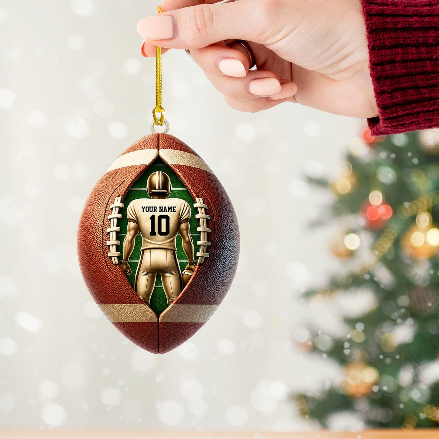 Football Christmas, Home Decor, Christmas Ornament, Personalized Ornament