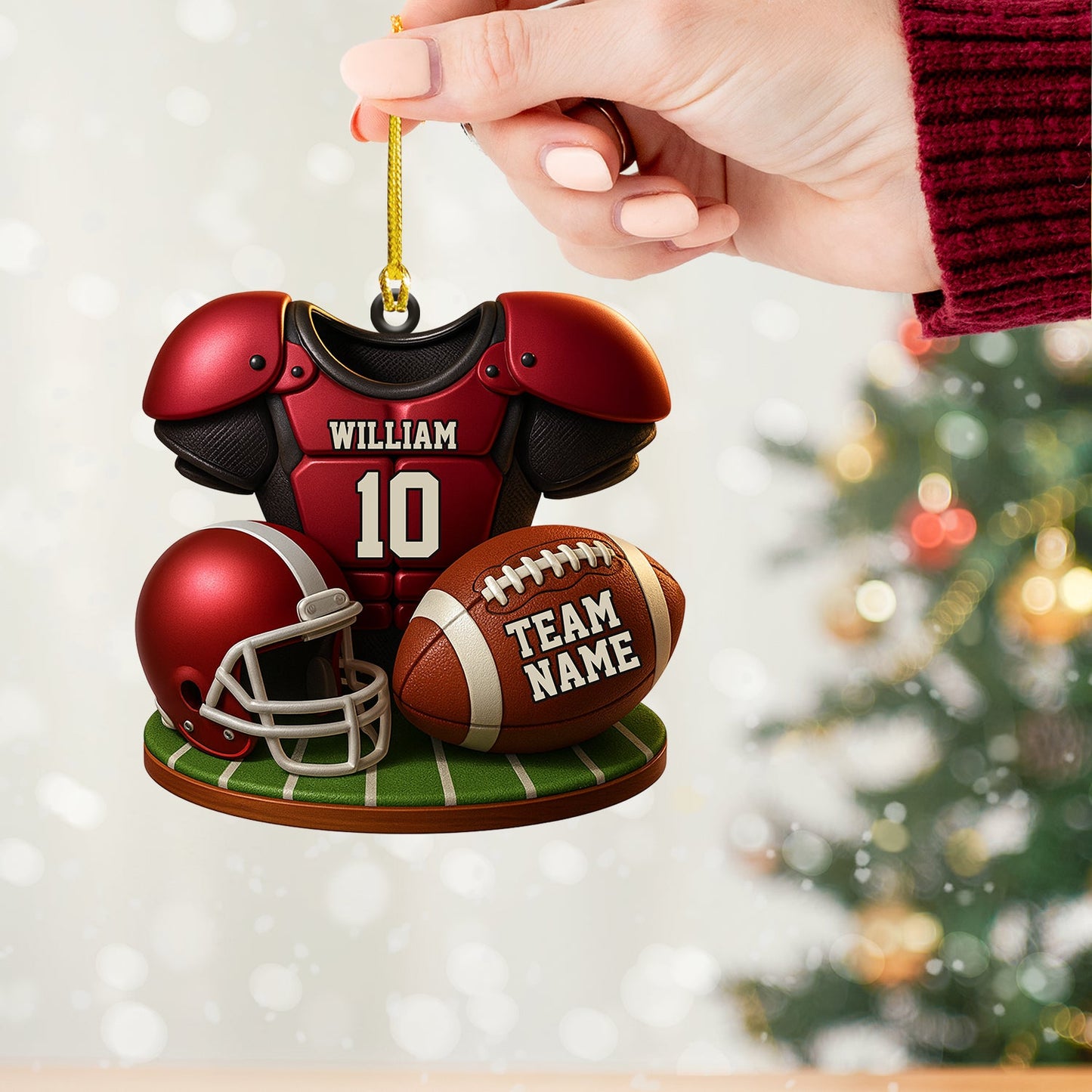 Football Team Christmas, Home Decor, Christmas Ornament, Personalized Ornament