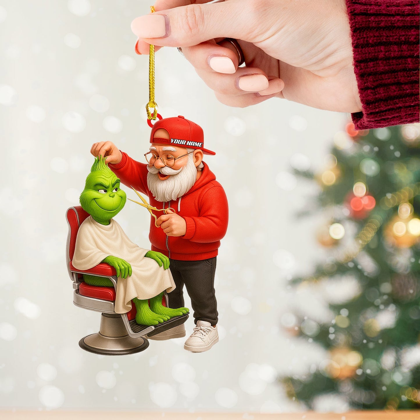 Santa Barber Christmas, Home Decor, Christmas Ornament, Personalized Ornament