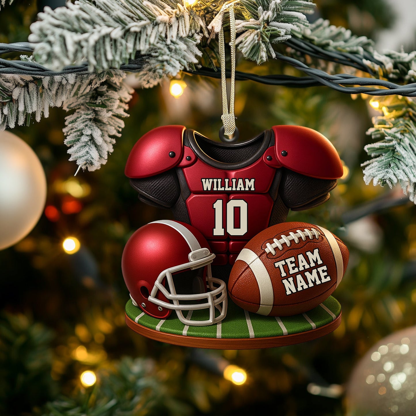 Football Team Christmas, Home Decor, Christmas Ornament, Personalized Ornament